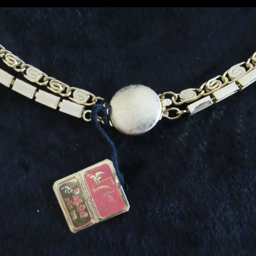 Vintage Coro Goldtone Chain Multi Strand Necklace NWT NOS 28